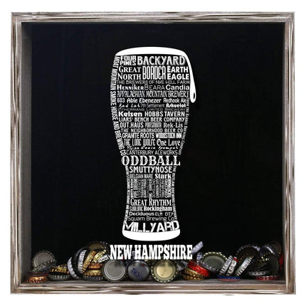 New Hampshire Beer Typography Shadow Box