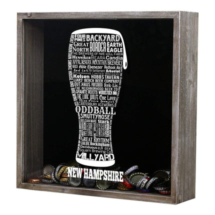 New Hampshire Beer Typography Shadow Box