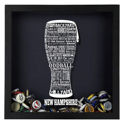 New Hampshire Beer Typography Shadow Box