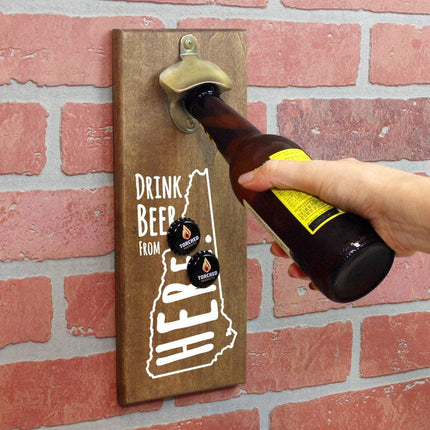 New Hampshire Drink Beer From Here Cap Catching Magnetic Bottle Opener
