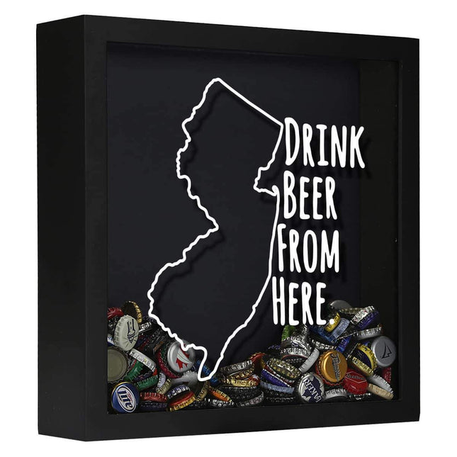 New Jersey Drink Beer From Here Beer Cap Shadow Box