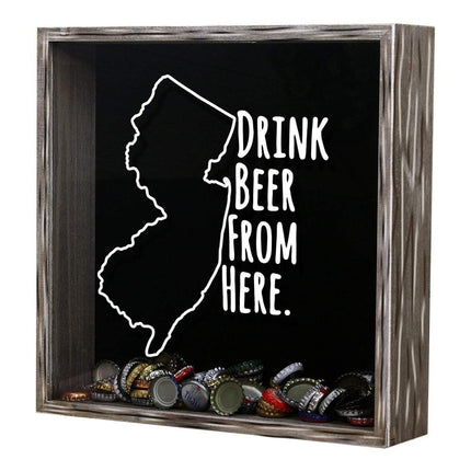 New Jersey Drink Beer From Here Beer Cap Shadow Box