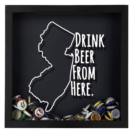 New Jersey Drink Beer From Here Beer Cap Shadow Box
