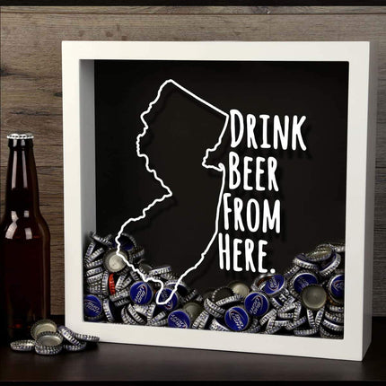New Jersey Drink Beer From Here Beer Cap Shadow Box
