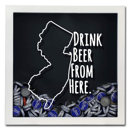 New Jersey Drink Beer From Here Beer Cap Shadow Box