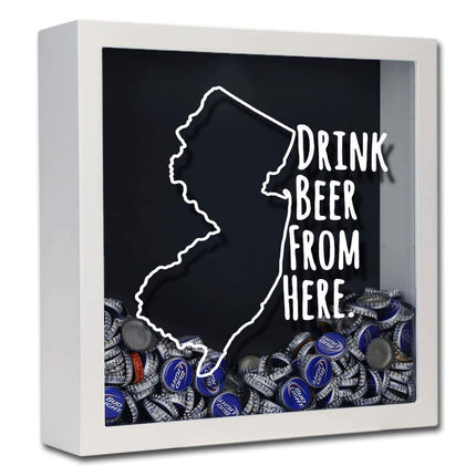 New Jersey Drink Beer From Here Beer Cap Shadow Box