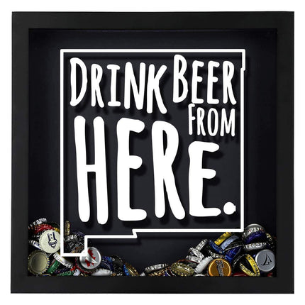 New Mexico Drink Beer From Here Beer Cap Shadow Box