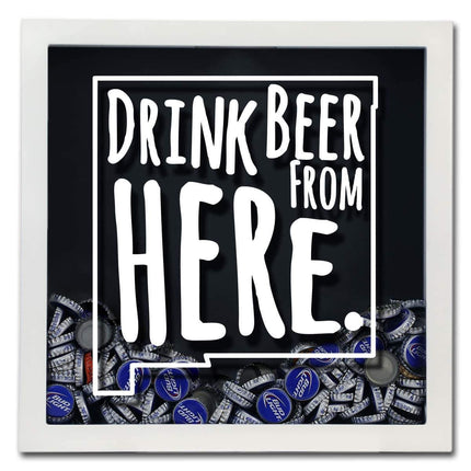 New Mexico Drink Beer From Here Beer Cap Shadow Box