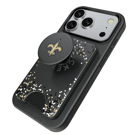New Orleans Saints Confetti PopSockets MagSafe-Compatible PopWallet+