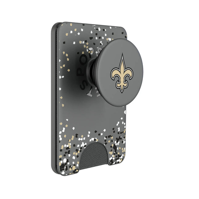 New Orleans Saints Confetti PopSockets MagSafe-Compatible PopWallet+