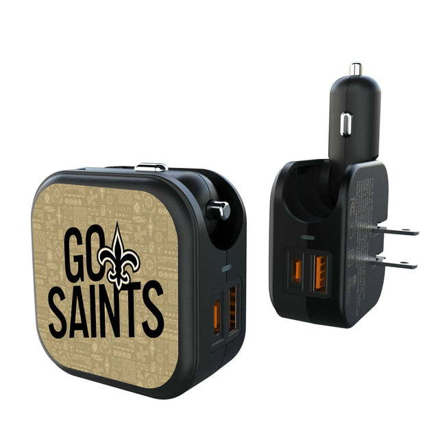New Orleans Saints Deco 2 in 1 USB A/C Charger