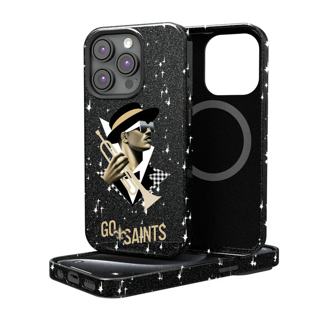 New Orleans Saints Deco Black Bling Phone Case for Apple iPhone
