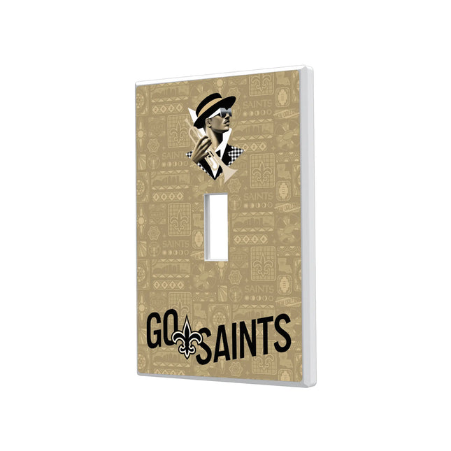 New Orleans Saints Deco Hidden-Screw Light Switch Plate