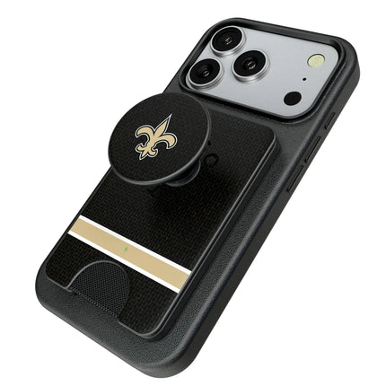New Orleans Saints Endzone Solid PopSockets MagSafe-Compatible PopWallet+