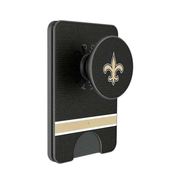 New Orleans Saints Endzone Solid PopSockets MagSafe-Compatible PopWallet+
