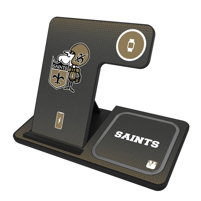 New Orleans Saints Historic Collection Linen 3 in 1 Charging Station