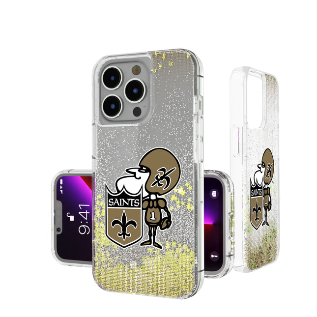 New Orleans Saints Historic Collection Linen Glitter Phone Case for Apple iPhone