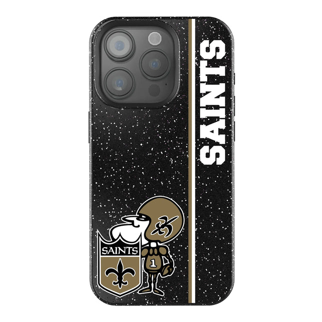 New Orleans Saints Historic Collection Sidebar Black Bling Phone Case for Apple iPhone