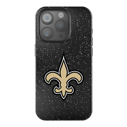 New Orleans Saints Linen Black Bling Phone Case for Apple iPhone