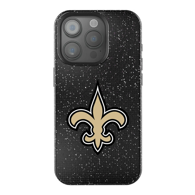 New Orleans Saints Linen Black Bling Phone Case for Apple iPhone