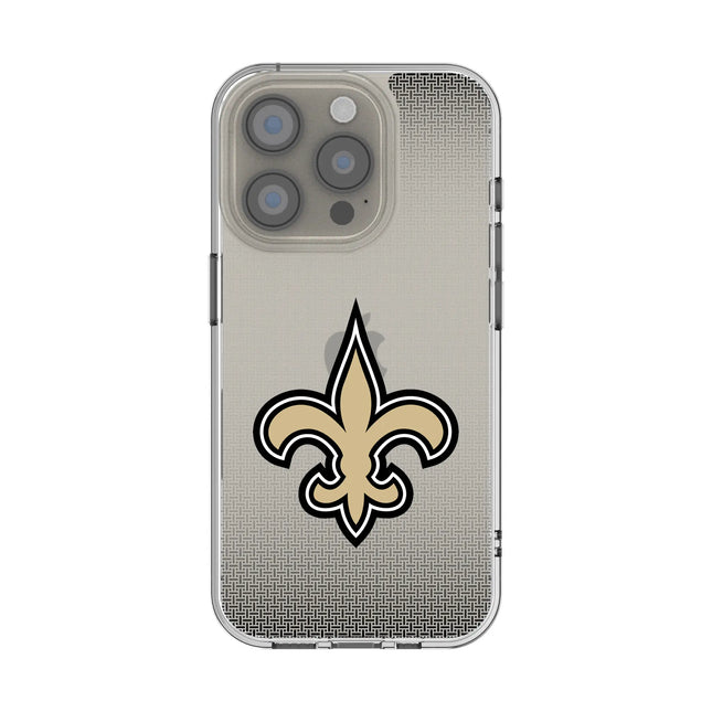 New Orleans Saints Linen Clear Phone Case for Apple iPhone