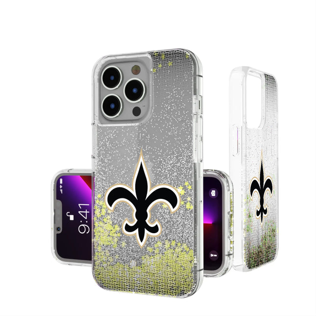 New Orleans Saints Linen Glitter Phone Case for Apple iPhone