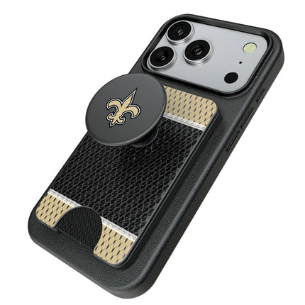 New Orleans Saints Mesh PopSockets MagSafe-Compatible PopWallet+
