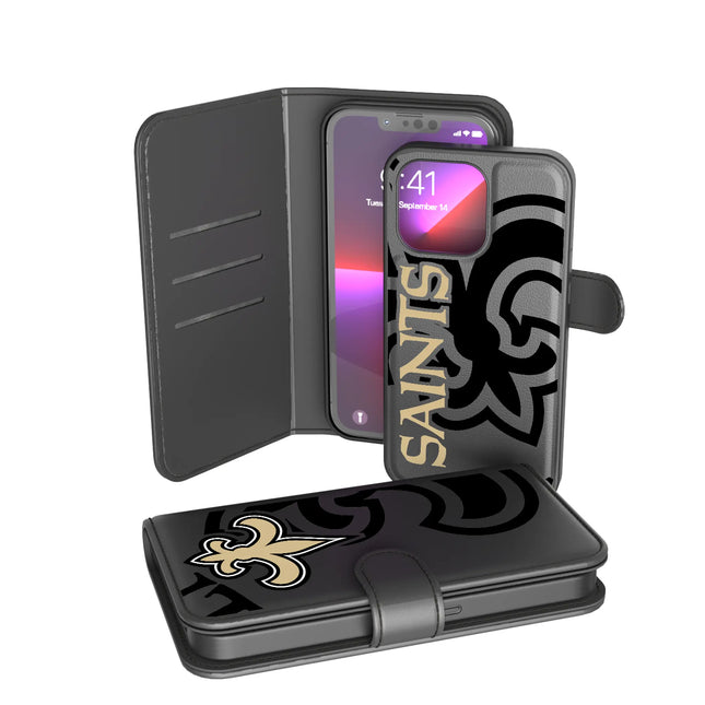 New Orleans Saints Monocolor Tilt Wallet Phone Case for Apple iPhone