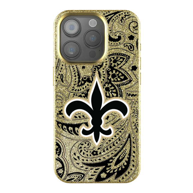 New Orleans Saints Paisley Bling Phone Case for Apple iPhone