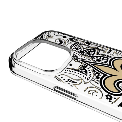 New Orleans Saints Paisley Clear Phone Case for Apple iPhone