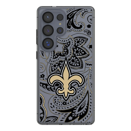 New Orleans Saints Paisley Clear Phone Case for Samsung Galaxy