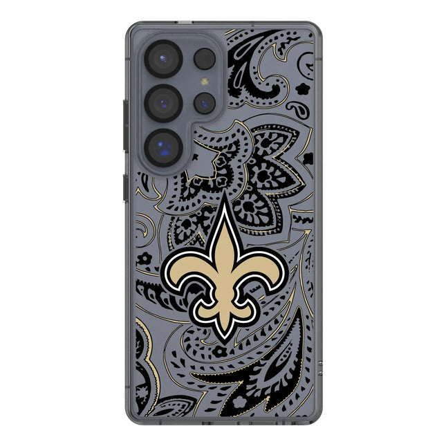 New Orleans Saints Paisley Clear Phone Case for Samsung Galaxy