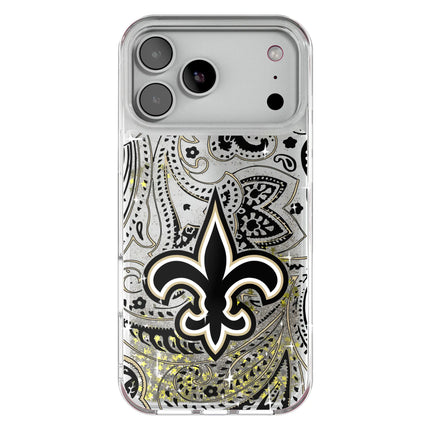 New Orleans Saints Paisley Glitter Phone Case for Apple iPhone