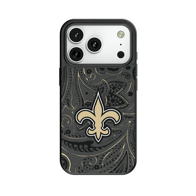 New Orleans Saints Paisley MagSafe Compatible Phone Case for Apple iPhone