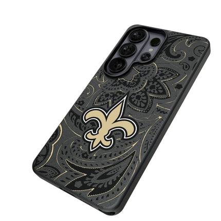 New Orleans Saints Paisley MagSafe Compatible Phone Case for Samsung Galaxy