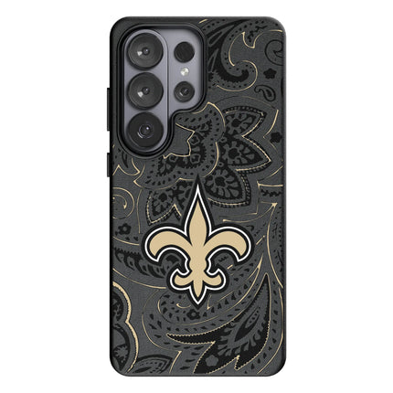 New Orleans Saints Paisley MagSafe Compatible Phone Case for Samsung Galaxy