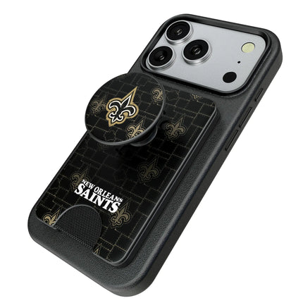 New Orleans Saints Rivet PopSockets MagSafe-Compatible PopWallet+
