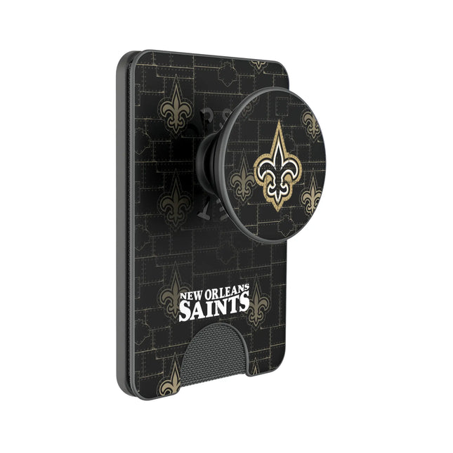 New Orleans Saints Rivet PopSockets MagSafe-Compatible PopWallet+