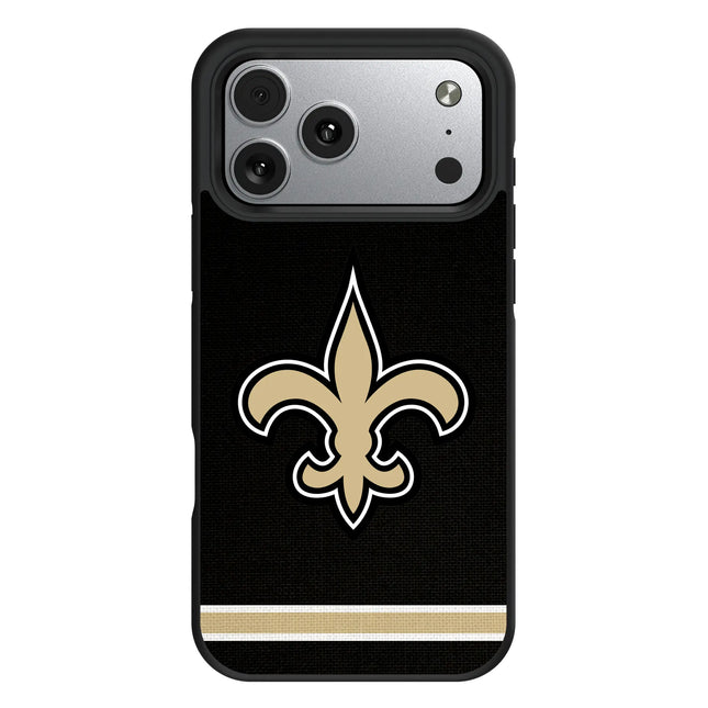 New Orleans Saints Stripe Bump Phone Case for Apple iPhone