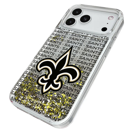 New Orleans Saints Text Backdrop Glitter Phone Case for Apple iPhone