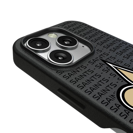 New Orleans Saints Text Backdrop MagSafe Compatible Phone Case for Apple iPhone