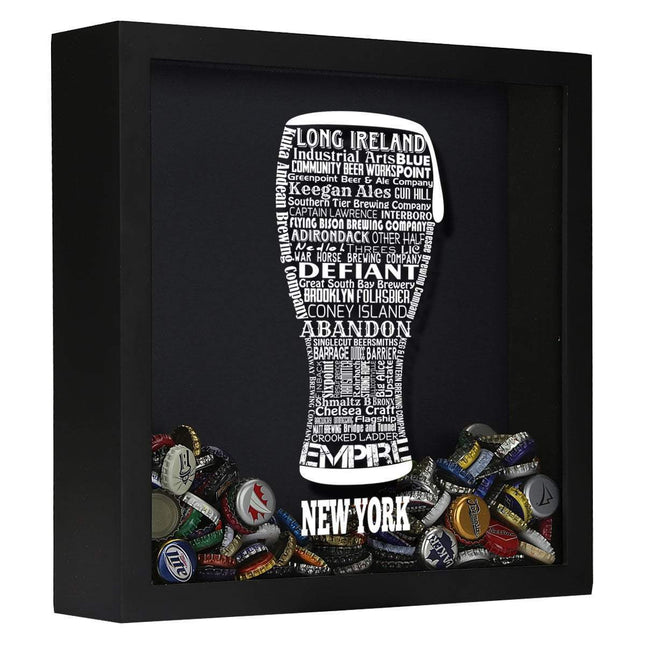 New York Beer Typography Shadow Box