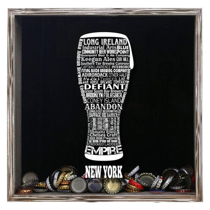 New York Beer Typography Shadow Box