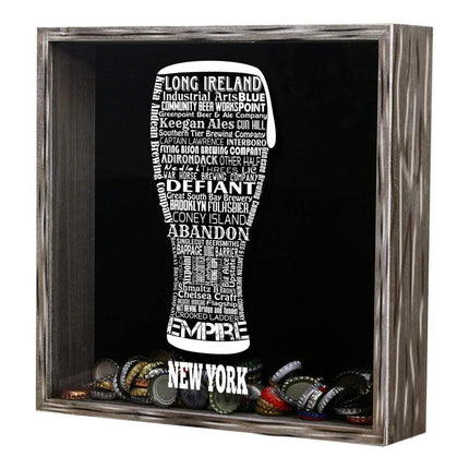 New York Beer Typography Shadow Box
