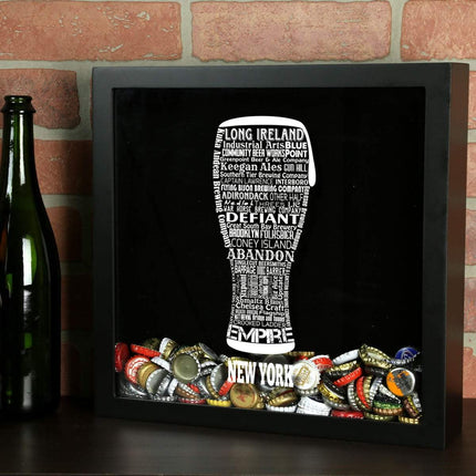 New York Beer Typography Shadow Box