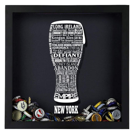 New York Beer Typography Shadow Box