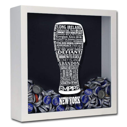 New York Beer Typography Shadow Box