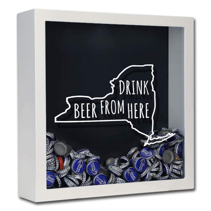 New York Drink Beer From Here Beer Cap Shadow Box