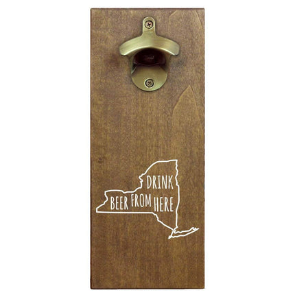 New York Drink Beer From Here Cap Catching Magnetic Bottle Opener