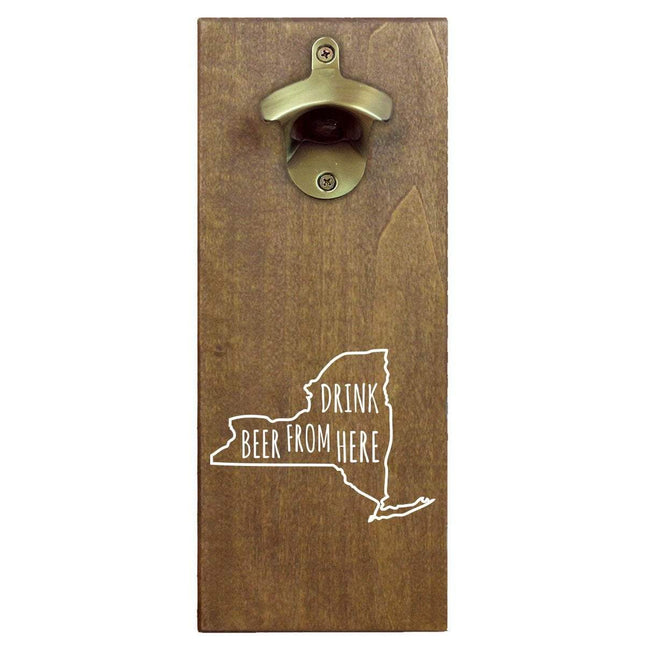 New York Drink Beer From Here Cap Catching Magnetic Bottle Opener